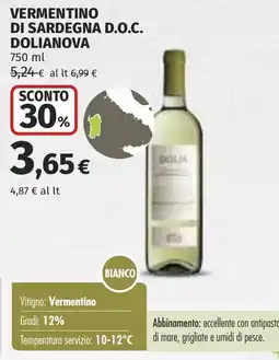 Coop Vermentino di sardegna d.o.c. dolianova offerta