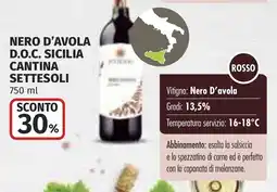 Coop Nero d'avola d.o.c. sicilia cantina settesoli offerta
