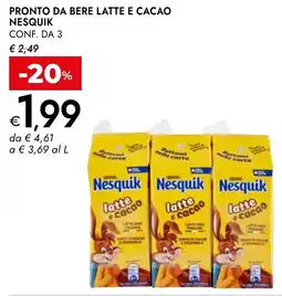 Bennet Pronto da bere latte e cacao NESQUIK conf. da 3 offerta
