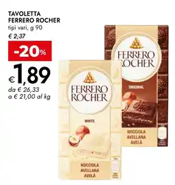 Bennet Tavoletta FERRERO ROCHER offerta