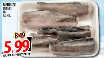 Il Genio Supermercato MERLUZZI INTERI H2 offerta