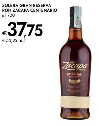 Bennet Solera gran reserva ron zacapa centenario offerta