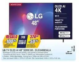 Trony LG TV OLED AI 48" SERIE B5 - OLED48B56LA offerta