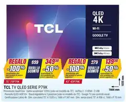 Trony TCL TV QLED SERIE P79K 75" 75P79K offerta