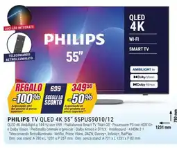 Trony PHILIPS TV QLED 4K 55" 55PUS9010/12 offerta