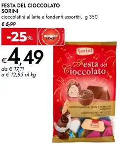 Bennet Festa del cioccolato SORINI cioccolatini al latte e fondenti assortiti offerta