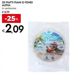 Bennet 20 piatti piani o fondi ALPHA in cartoncino offerta