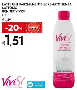 Bennet Latte uht parzialmente scremato senza lattosio BENNET VIVISI offerta