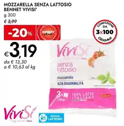 Bennet Mozzarella senza lattosio BENNET VIVISI' offerta