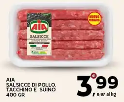 Extra Supermercati Aia salsicce di pollo, tacchino e suino offerta