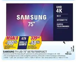 Trony SAMSUNG TV LED 75” UE75U7000FUXZT offerta