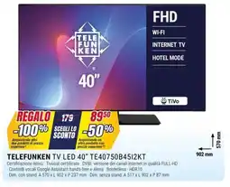 Trony TELEFUNKEN TV LED 40" TE40750B4512KT offerta