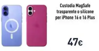 Custodia MagSafe trasparente o silicone per iPhone 16 e 16 Plus