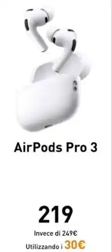 Unieuro AirPods Pro 3 offerta