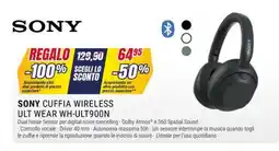 Trony SONY CUFFIA WIRELESS ULT WEAR WH-ULT900N offerta