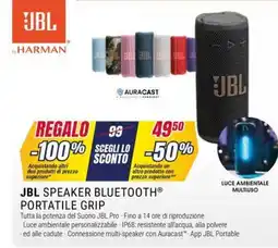 Trony Jbl speaker bluetooth portatile grip offerta