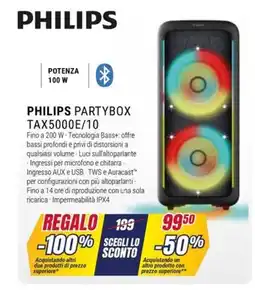 Trony PHILIPS PARTYBOX TAX5000E/10 offerta