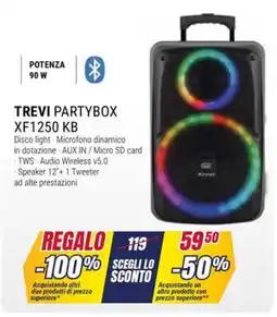 Trony TREVI PARTYBOX XF1250 KB offerta