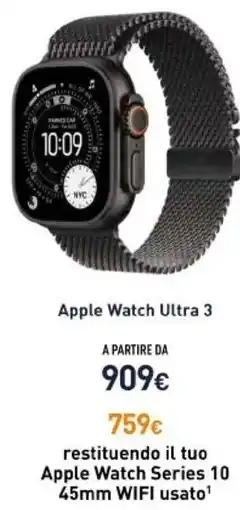 Unieuro Apple Watch Ultra 3 offerta