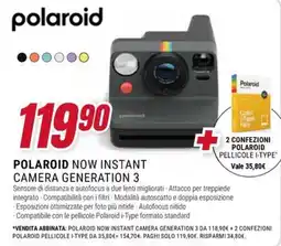 Trony Polaroid now instant camera generation 3 offerta