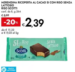 Bennet Merendina ricoperta al cacao si con riso senza lattosio RISO SCOTTI offerta