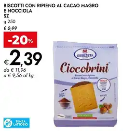Bennet Biscotti con ripieno al cacao magro e nocciola SZ offerta