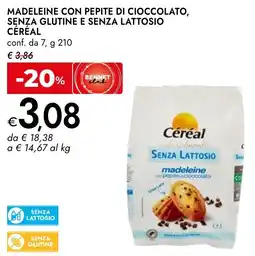 Bennet Madeleine con pepite di cioccolato, senza glutine e senza lattosio CÉRÉAL offerta