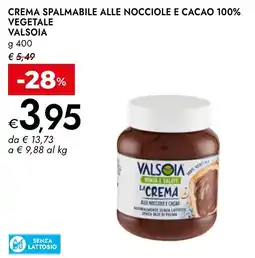 Bennet Crema spalmabile alle nocciole e cacao 100% vegetale VALSOIA offerta
