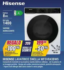 Trony HISENSE LAVATRICE SNELLA WF5V843BWS offerta