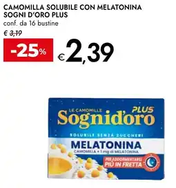 Bennet Camomilla solubile con melatonina SOGNI D'ORO PLUS offerta
