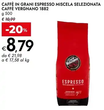 Caffè in grani espresso miscela selezionata CAFFÈ VERGNANO 1882