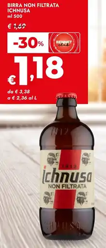 Bennet Birra non filtrata ICHNUSA offerta