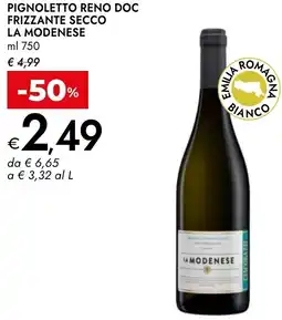 Bennet Pignoletto reno doc frizzante secco LA MODENESE offerta