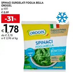 Bennet Spinaci surgelati foglia bella OROGEL offerta