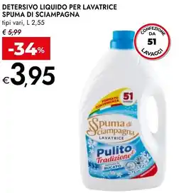Bennet Detersivo liquido per lavatrice SPUMA DI SCIAMPAGNA offerta
