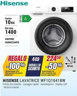Trony HISENSE LAVATRICE WF1Q1041BW offerta