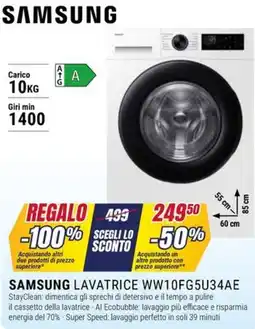 Trony SAMSUNG LAVATRICE WW10FG5U34AE offerta