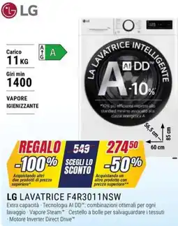 Trony LG LAVATRICE F4R3011NSW offerta