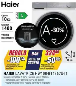 Trony HAIER LAVATRICE HW100-B14367U-IT offerta