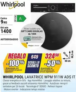 Trony WHIRLPOOL LAVATRICE WPM 911W ADS IT offerta