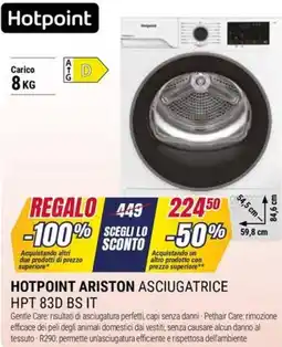 Trony HOTPOINT ARISTON ASCIUGATRICE HPT 83D BS IT offerta