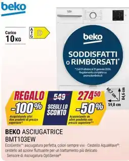 Trony BEKO ASCIUGATRICE BMT103EW offerta