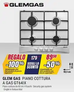 Trony GLEM GAS PIANO COTTURA A GAS GT64IX offerta