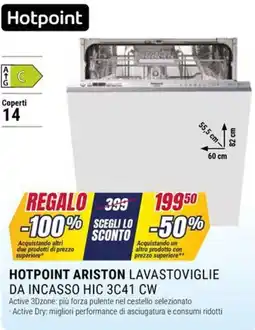 Trony HOTPOINT ARISTON LAVASTOVIGLIE DA INCASSO HIC 3C41 CW offerta