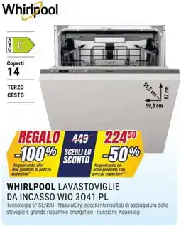 Trony WHIRLPOOL LAVASTOVIGLIE DA INCASSO WIO 3041 PL offerta