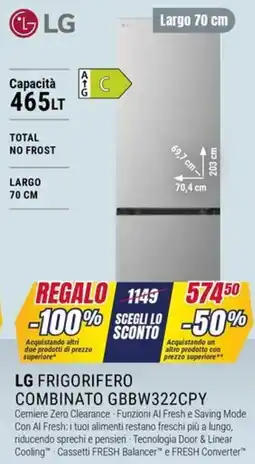 Trony LG FRIGORIFERO COMBINATO GBBW322CPY offerta