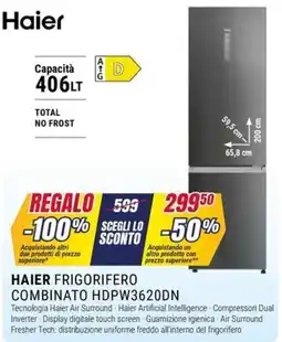 Trony HAIER FRIGORIFERO COMBINATO HDPW3620DN offerta