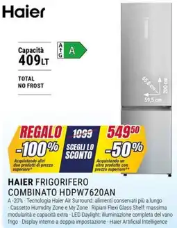 Trony HAIER FRIGORIFERO COMBINATO HDPW7620AN offerta