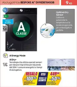 Trony Asciugatrice BESPOKE AI DV90DB7845GB offerta