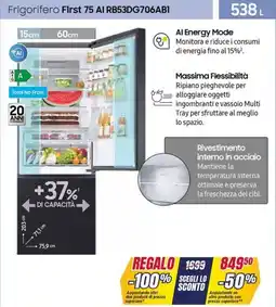 Trony Frigorifero First 75 AI RB53DG706AB1 offerta